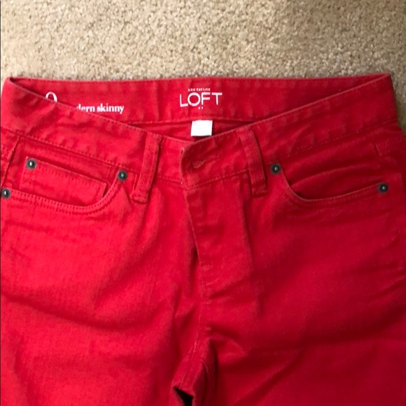 loft red jeans